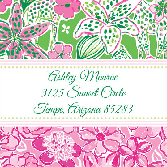 Preppy Safari Square Address Labels